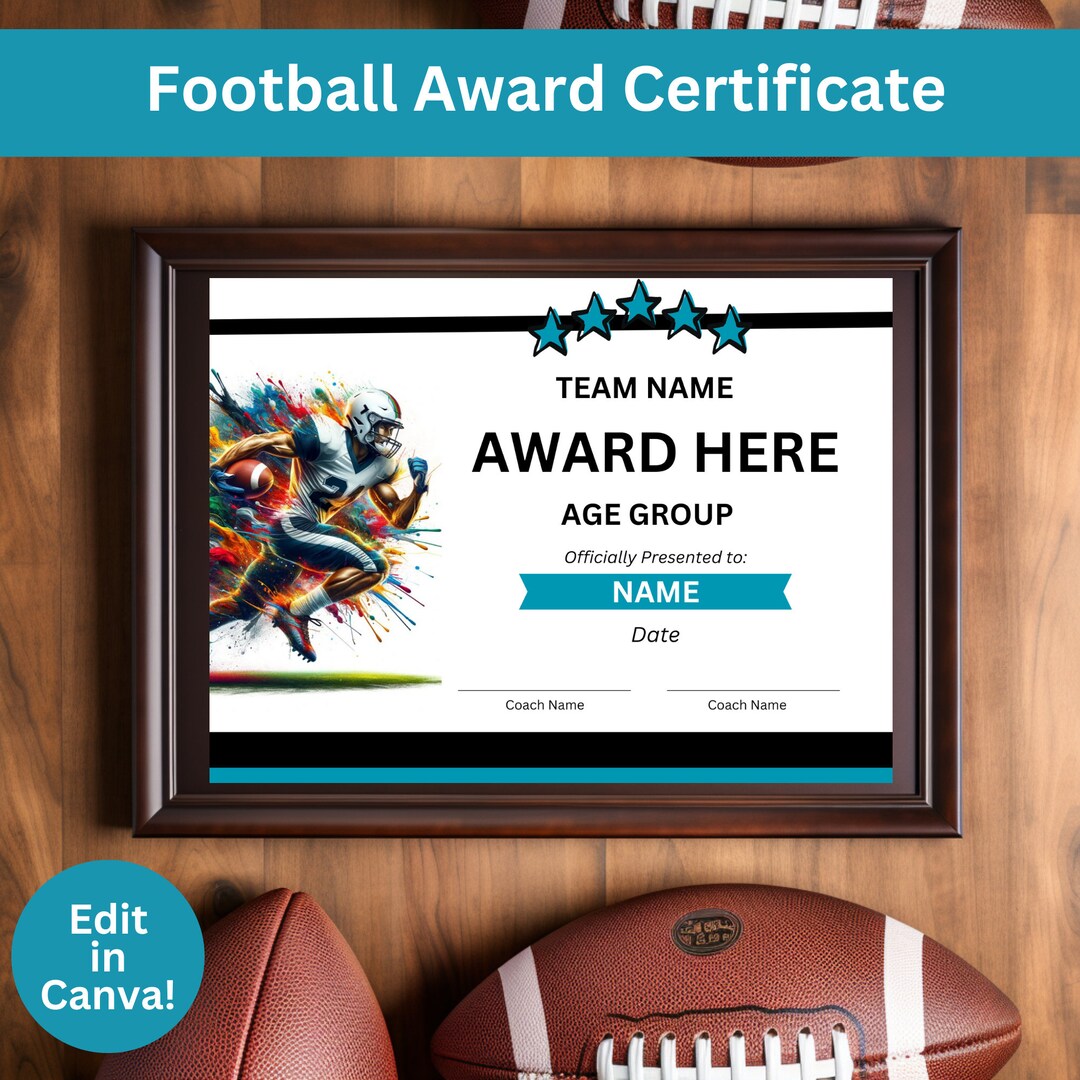 Editable Football Award Certificates, Award Ceremony Certificates, End ...