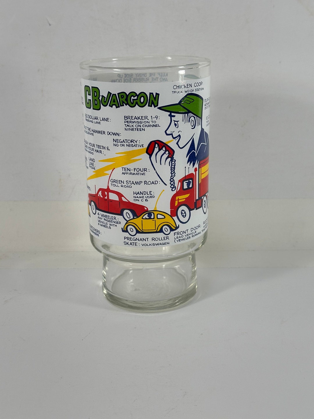 Vintage CB Jargon Large Drinking Glass Etsy