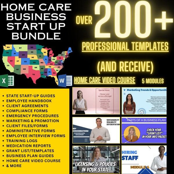 Start-Up Bundle for Home Care Business: Operational Documents, Policies & Procedures, Client Packet, Training Forms, Infection Control, Logo