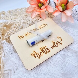 Geldgeschenke für jeden Anlass | Postkarte aus Holz | Du wolltest doch nichts | Karte aus Holz | Geburtstag | Kleines Dankeschön