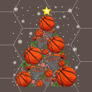 Basketball Xmas Tree Lights Santa Basketball Christmas Funny png