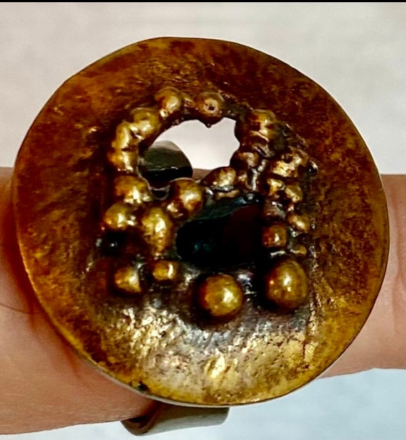 Vintage Bronze Viking Ring By Owe Johansson, Finla