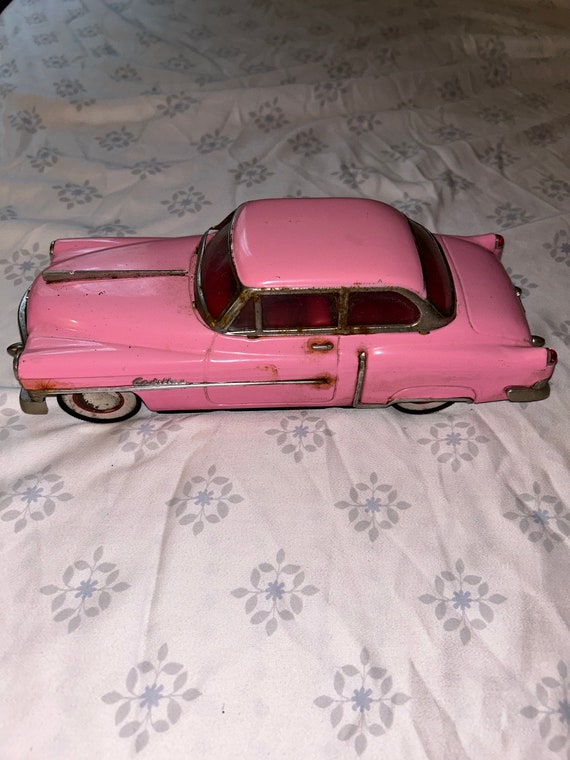 Vintage Auto De Luxe Friction Toy Car 1950 Pink Cadillac Etsy