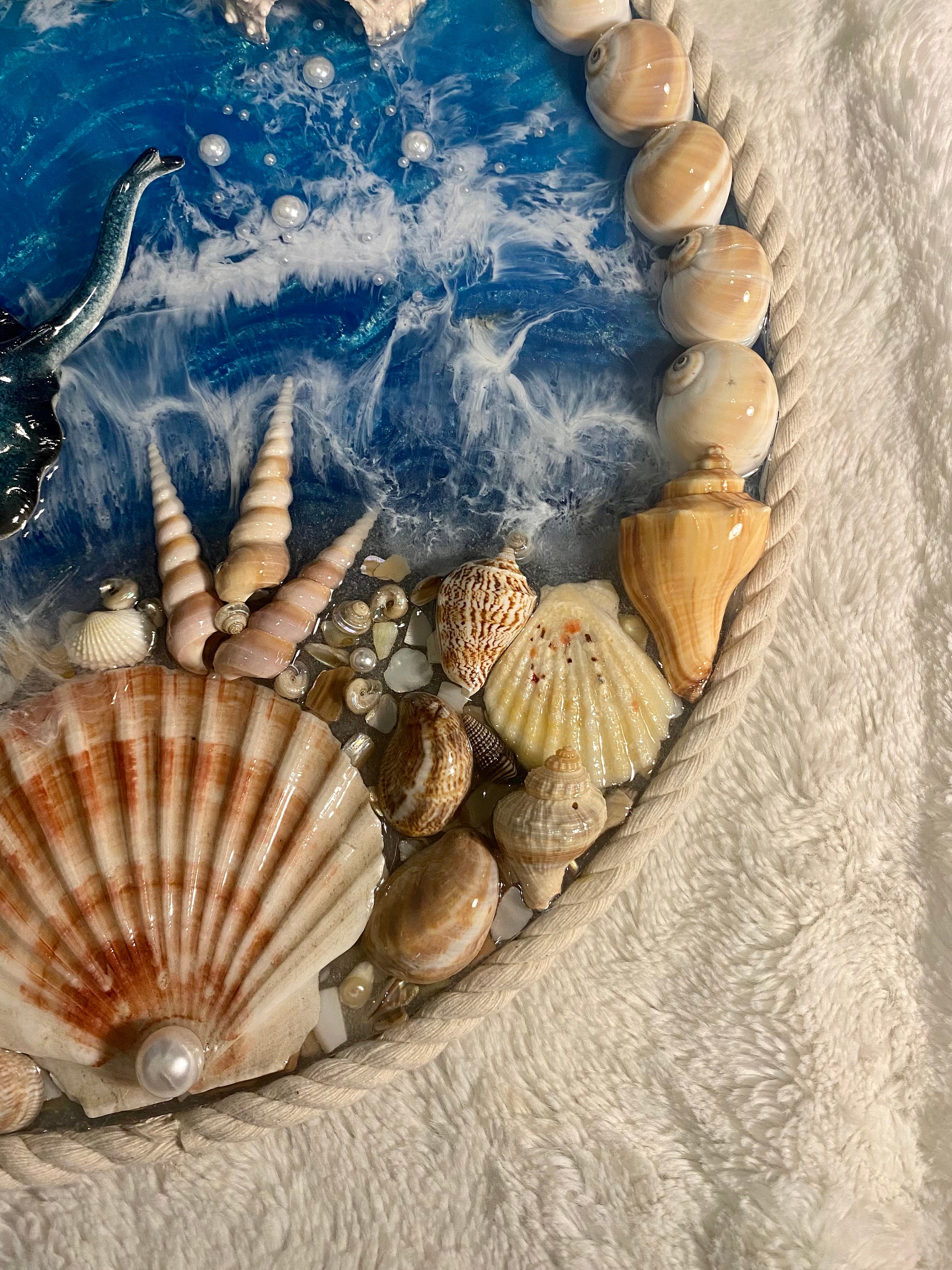 Ocean Inspired Resin Decor With Gorgeous Ceramic Stingray - Etsy