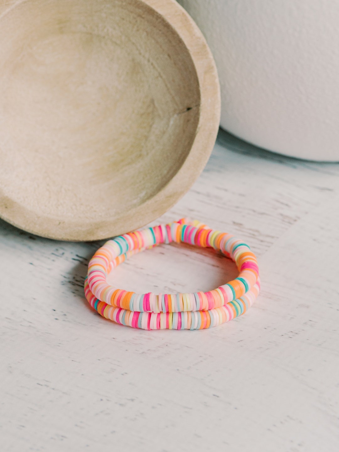 Boho Heishi Choker Necklace Set – Layered Colorful Beads & Shell Pendant, Adjustable Chain, Beachy Accessories For Women & Girls - View #9