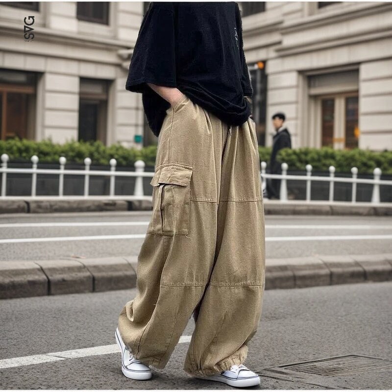 Cargo Pants Men Ankle Length Streetwear Casual Pants Men Military