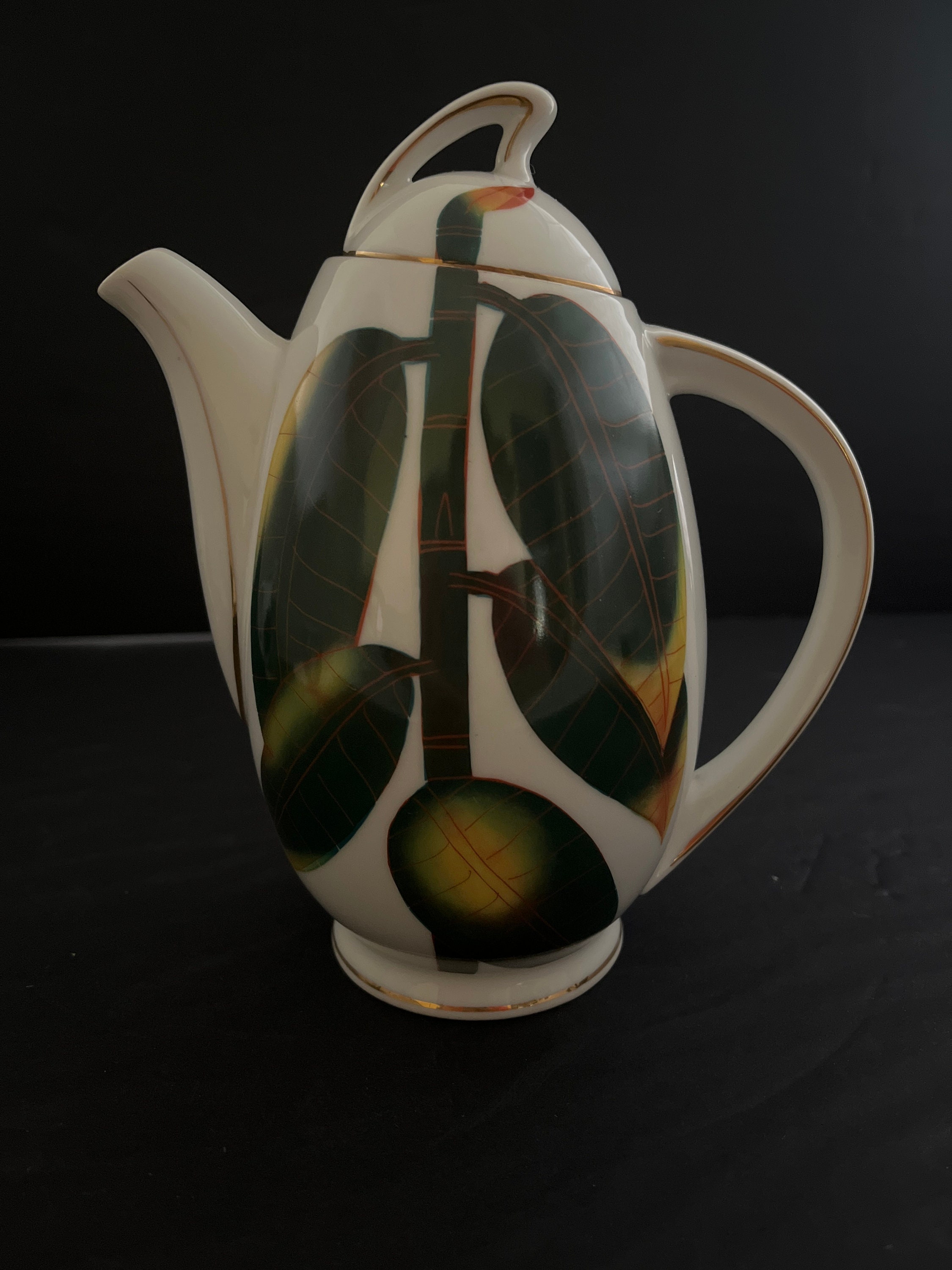 Ohata China Made in Japan Rubber Tree Tea Set Two Demitasse Etsy