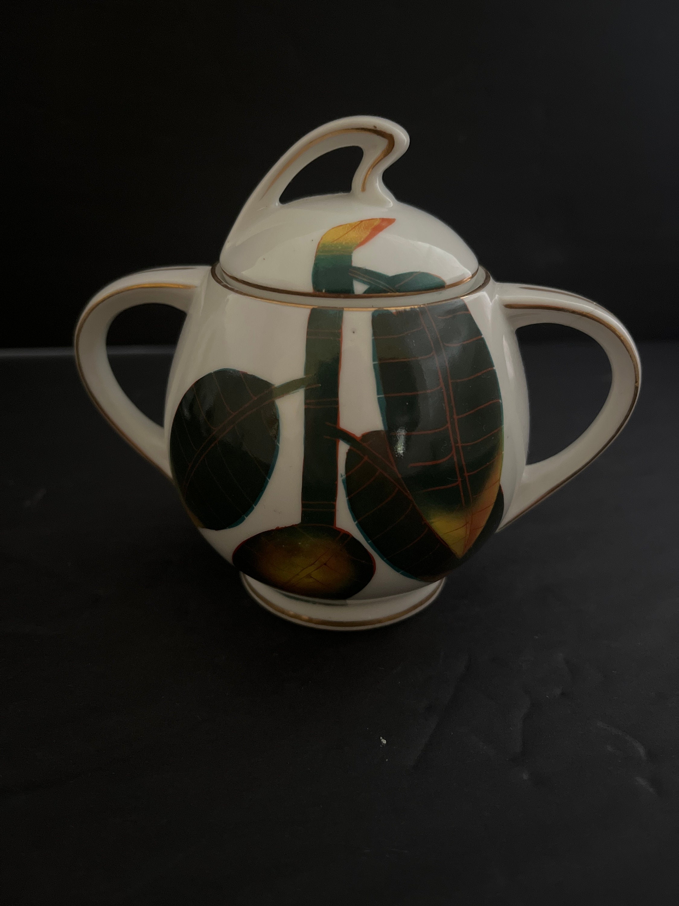 Ohata China Made in Japan Rubber Tree Tea Set Two Demitasse Etsy