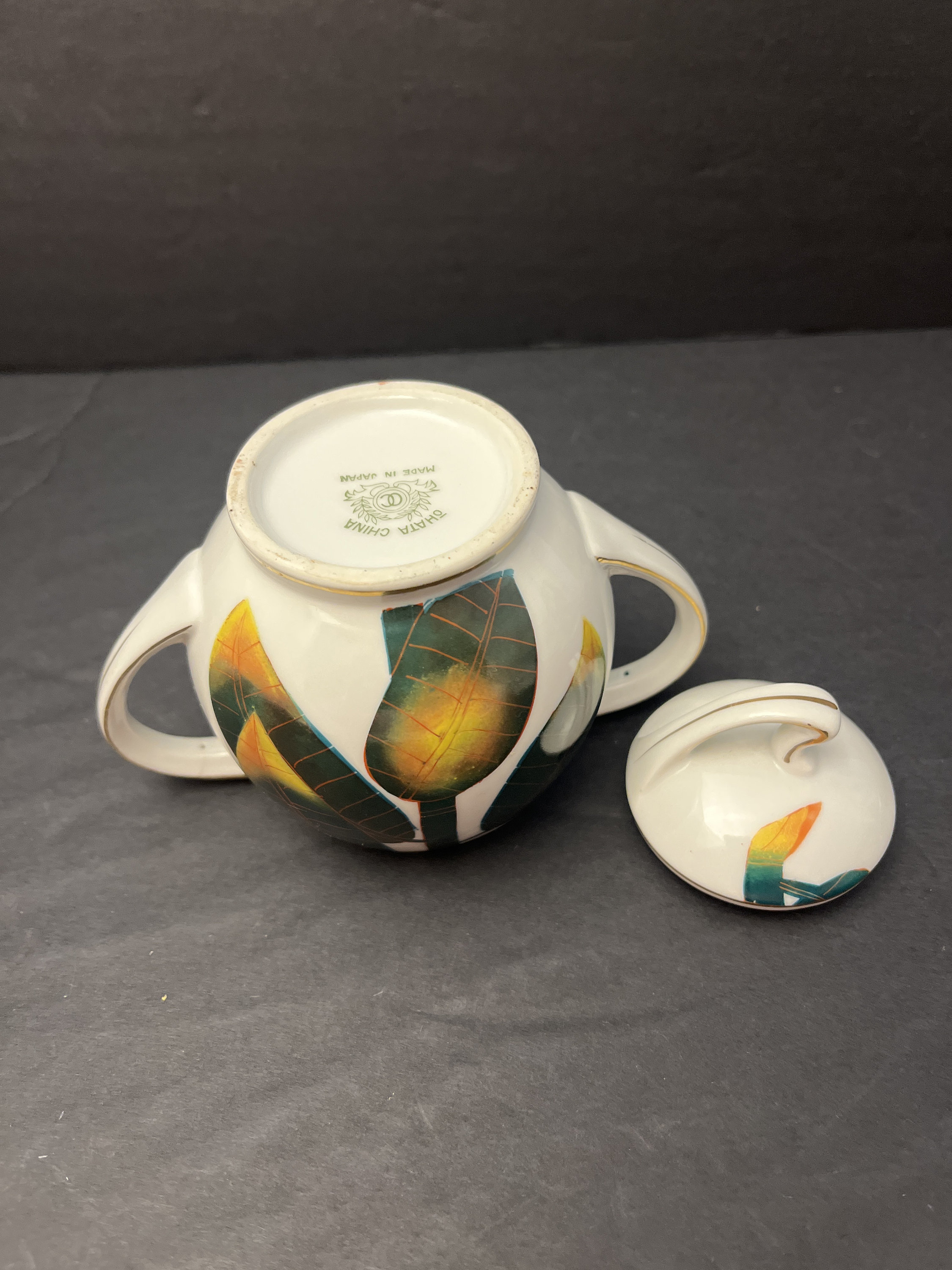 Ohata China Made in Japan Rubber Tree Tea Set Two Demitasse Etsy
