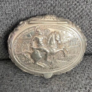 Antique Victorian Hanau Solid Silver Large Snuff Box By Georg Roth 1891 - 1906