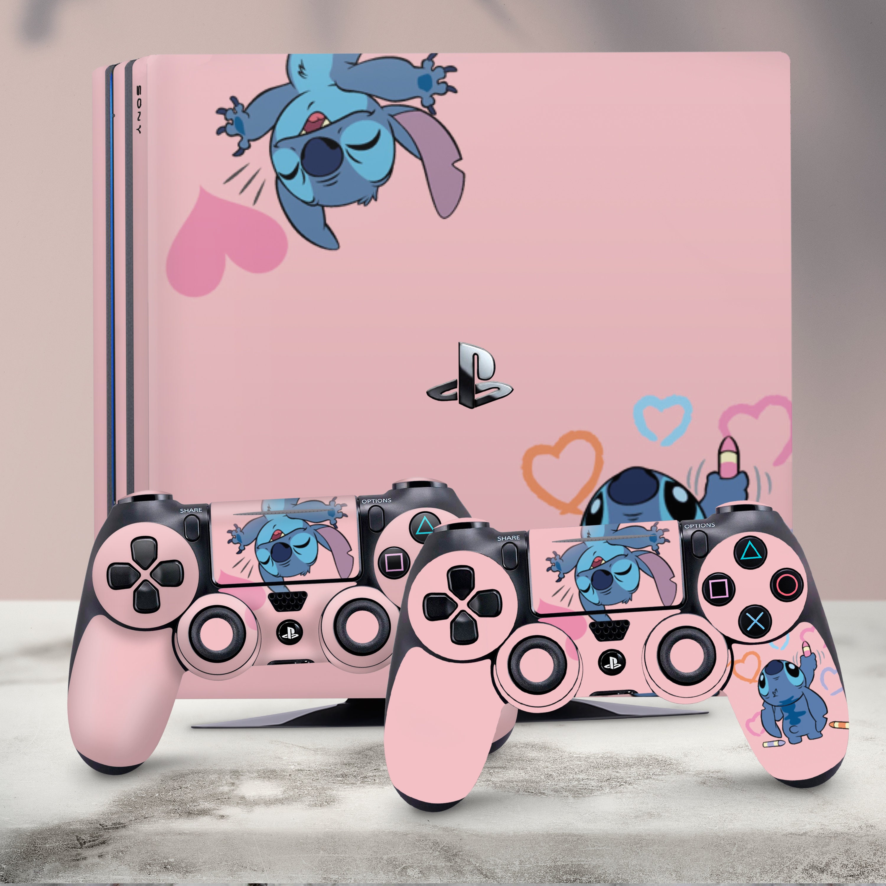 Skin Game Adesiva PS4 PRO Princesa Tema Rosa Adesivo Vinil