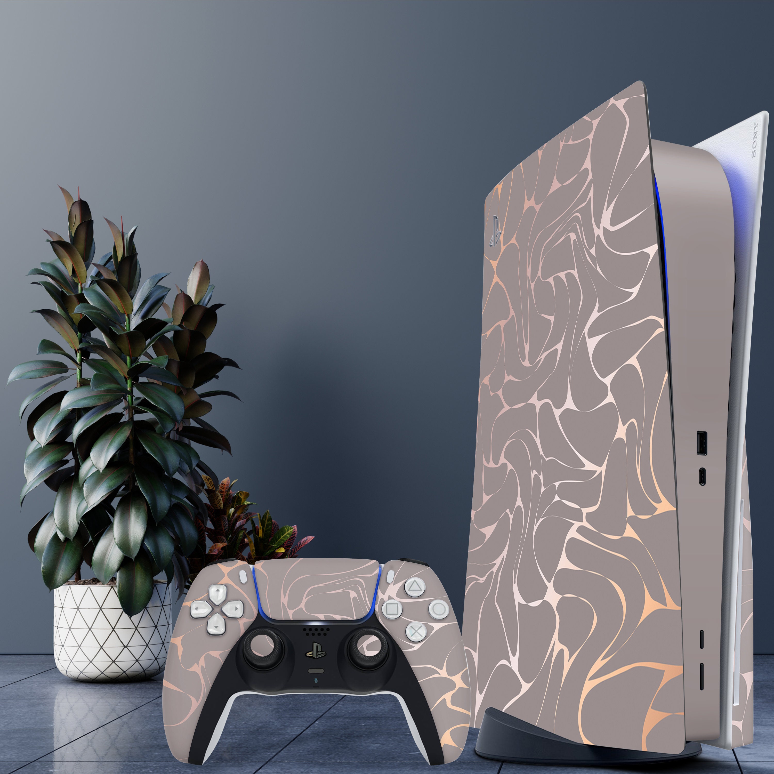 DecalGirl Ps5c-rose-marble Sony PS5 Controller Skin - Rose Gold Marble (Skin Only)