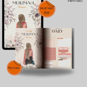 weekly muslimah planner | Islamic planner, Salah Tracker| Digital Islamic Planner| muslim to do list| Quran Tracker| Weekly Digital planner