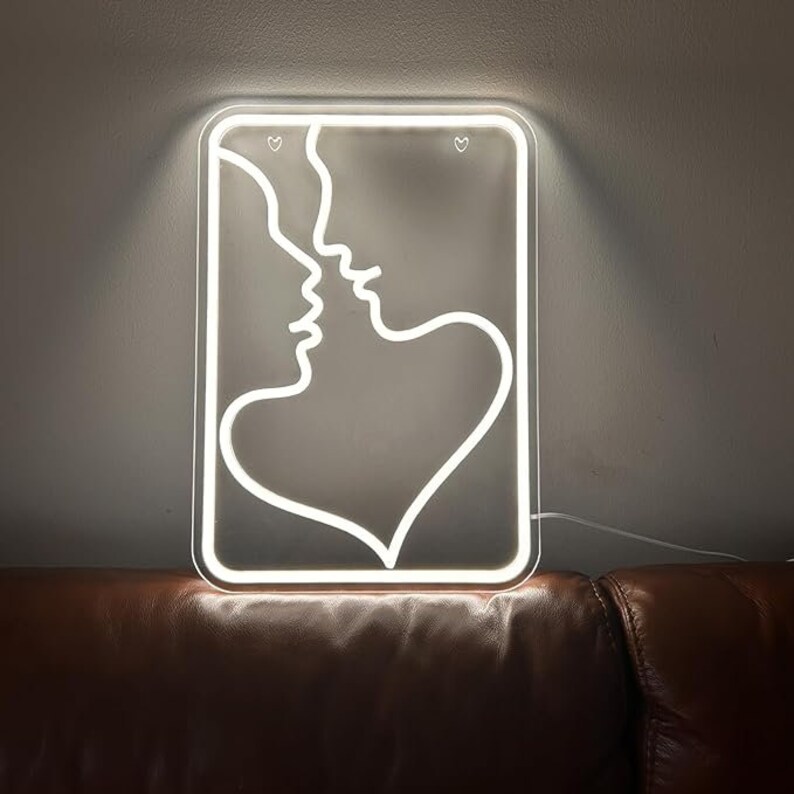 Love Neon Sign Custom Neon Lights Kiss Neon Sign Valentine Decor