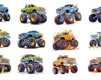 Monster Trucks bundle 12 PNG | Monster Truck Clipart | Monster Truck designs | 4x4 png