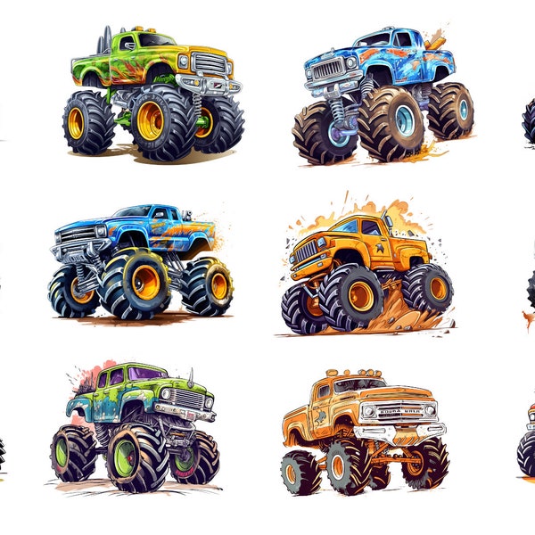 Monster Trucks bundle 12 PNG | Monster Truck Clipart | Monster Truck designs | 4x4 png