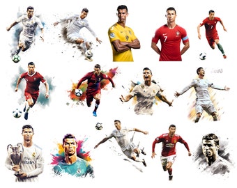 Paquete Cristiano Ronaldo 14 PNG / Cristiano Ronaldo CR7 Clipart / Cristiano Ronaldo Portugal Real Madrid / Fútbol png / Fútbol png