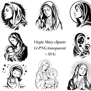 Virgin Mary bundle 14 PNG SVG | Mary Clipart | Virgin Mary svg | Virgin Mary png | Christian svg