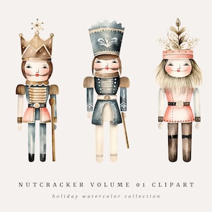 Christmas Watercolor Clipart - Nutcracker Volume 1