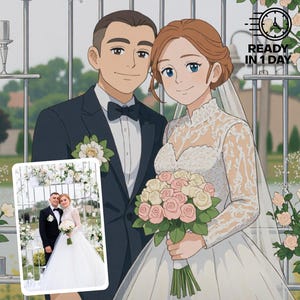 Custom Ghibli Style Portrait: Personalized Anime Art (Digital Download, Same Day Delivery!)