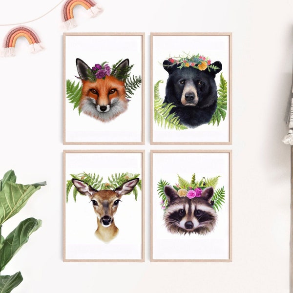 Forest Animal Prints Etsy
