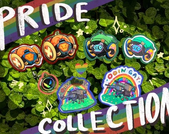 pride themed acrylic keychains & stickers