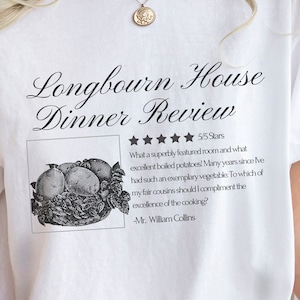 Qué excelente camiseta de colores reconfortantes con patatas hervidas, Orgullo y prejuicio, regalos de Jane Austen, camiseta Cottagecore, Sr. Collins, regalo para amantes de los libros