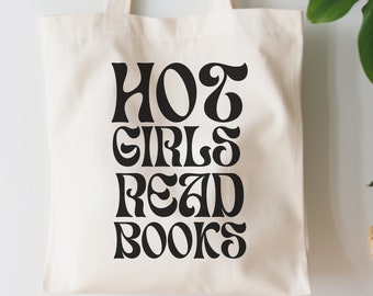 Bolsa de tela reutilizable con diseño de chicas atractivas leyendo libros / Booktok Aesthetic