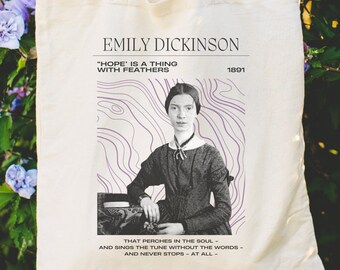 Emily Dickinson Canvas Tote Bag: Book Lover Gift