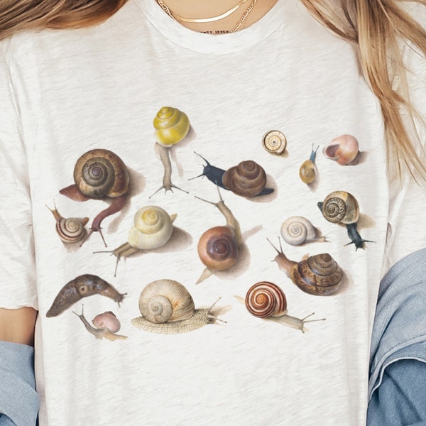 Snail Shirt, Forestcore Shirt, Cottage Core Clothes, Bug Shirt, Snail Lover Gift, Snail Sweater, Slug Shirt, Gift For Gardener, Goblincore