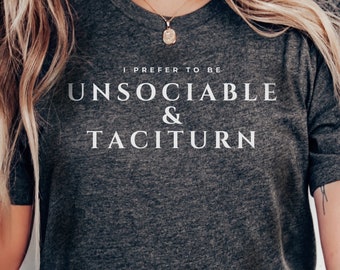 Camisa insociable y taciturna: regalo introvertido y literario de Orgullo y prejuicio