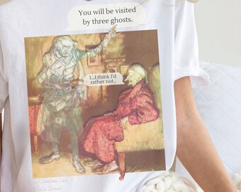 Camisa navideña de Scrooge con colores cómodos: Un cuento de Navidad con cuello redondo