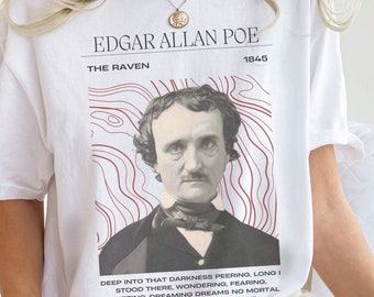 Edgar Allan Poe T-Shirt: Comfort Colors Raven Graphic Tee, Dark Academia