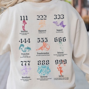 Felpa con numeri angelici: Aura di cherubino, maglione della spiritualità