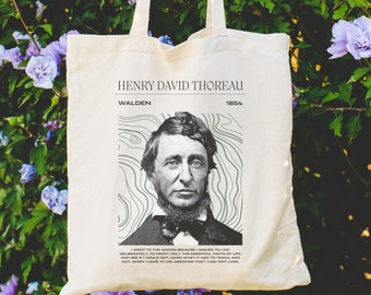 Borsa in cotone Henry David Thoreau: regalo per gli amanti dei libri Walden