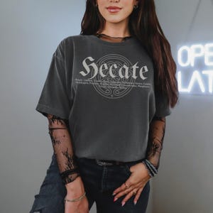 Hecate TShirt Comfort Colors Hekate Triple Goddess Greek Mythology Shirt, Pagan Witchy Feminist Mystical Goddess Shirt, Goddess Hecate