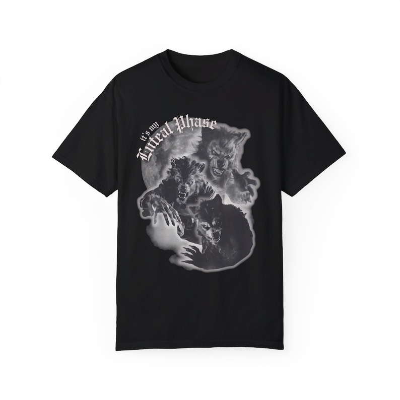 Chemise loup-garou phase lutéale - T-shirt drôle pleine lune couleurs confort image 8