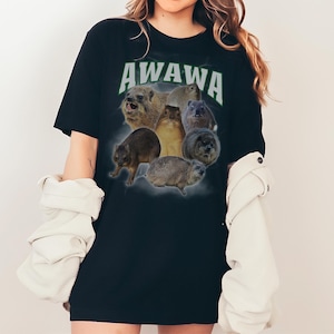Hyrax TShirt Bootleg AWAWA Hip Hop Shirt Hyrax Unisex TShirt Animal Lover Gift For Wife Friend Funny Animal Meme Shirt Nature Lover Gift