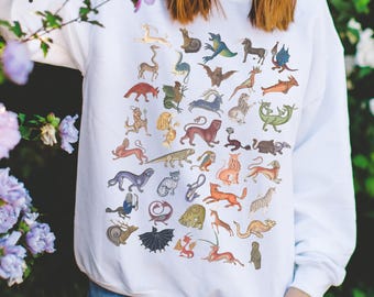 Medieval Manticore Sweatshirt: Illuminated Manuscript Bestiary Art