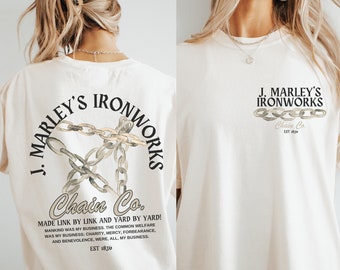 Camisa navideña de Jacob Marley con colores cómodos: cuello redondo Light Academia