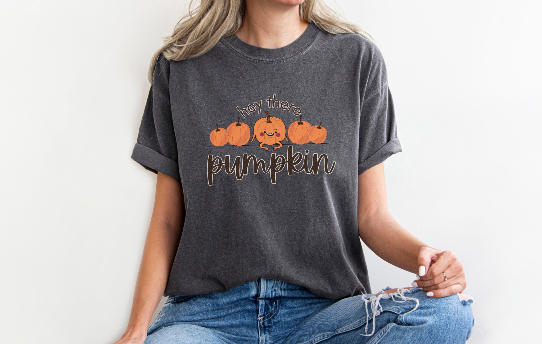 Discover Hey There Pumpkin,  Pumpkin TShirt, Cute Fall T-Shirt, Happy Thanksgiving Shirt, Hello Fall Pumpkin Shirt, Fall Season Pumpkin