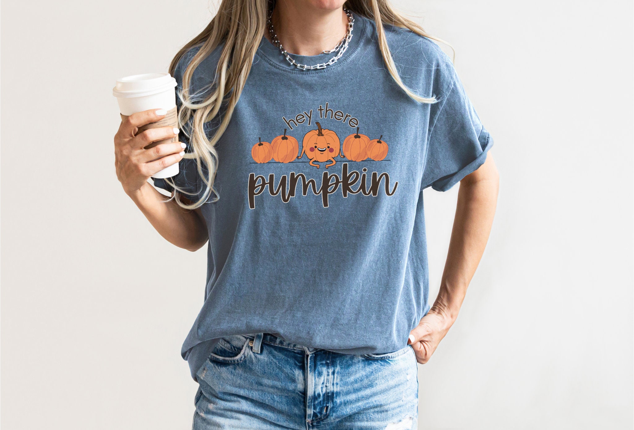 Discover Hey There Pumpkin,  Pumpkin TShirt, Cute Fall T-Shirt, Happy Thanksgiving Shirt, Hello Fall Pumpkin Shirt, Fall Season Pumpkin