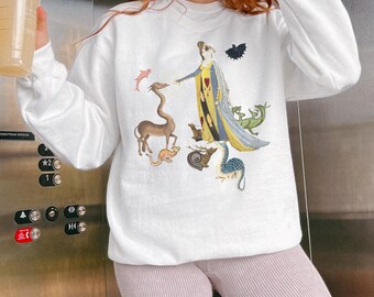 Medieval Bestiary Sweatshirt: Unisex Sweater Renaissance Animals Illuminated Manuscript