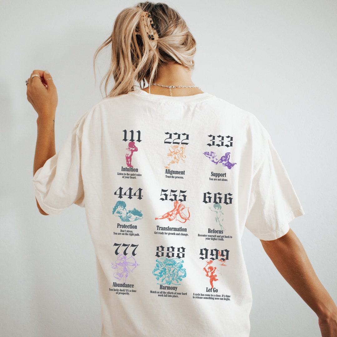 【threetimes】333 Angel tee (3colors) Threetimes 333 angel tee top white numbers
