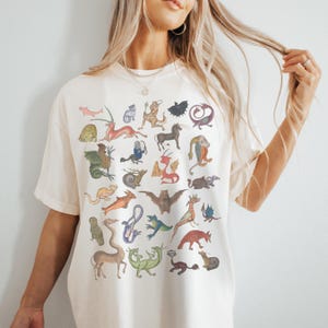 Marginalia Shirt Comfort Colors Medieval Animals Illuminated Manuscript Creatures Light Academia Bestiary Manticore Dragon Ugly Renaissance