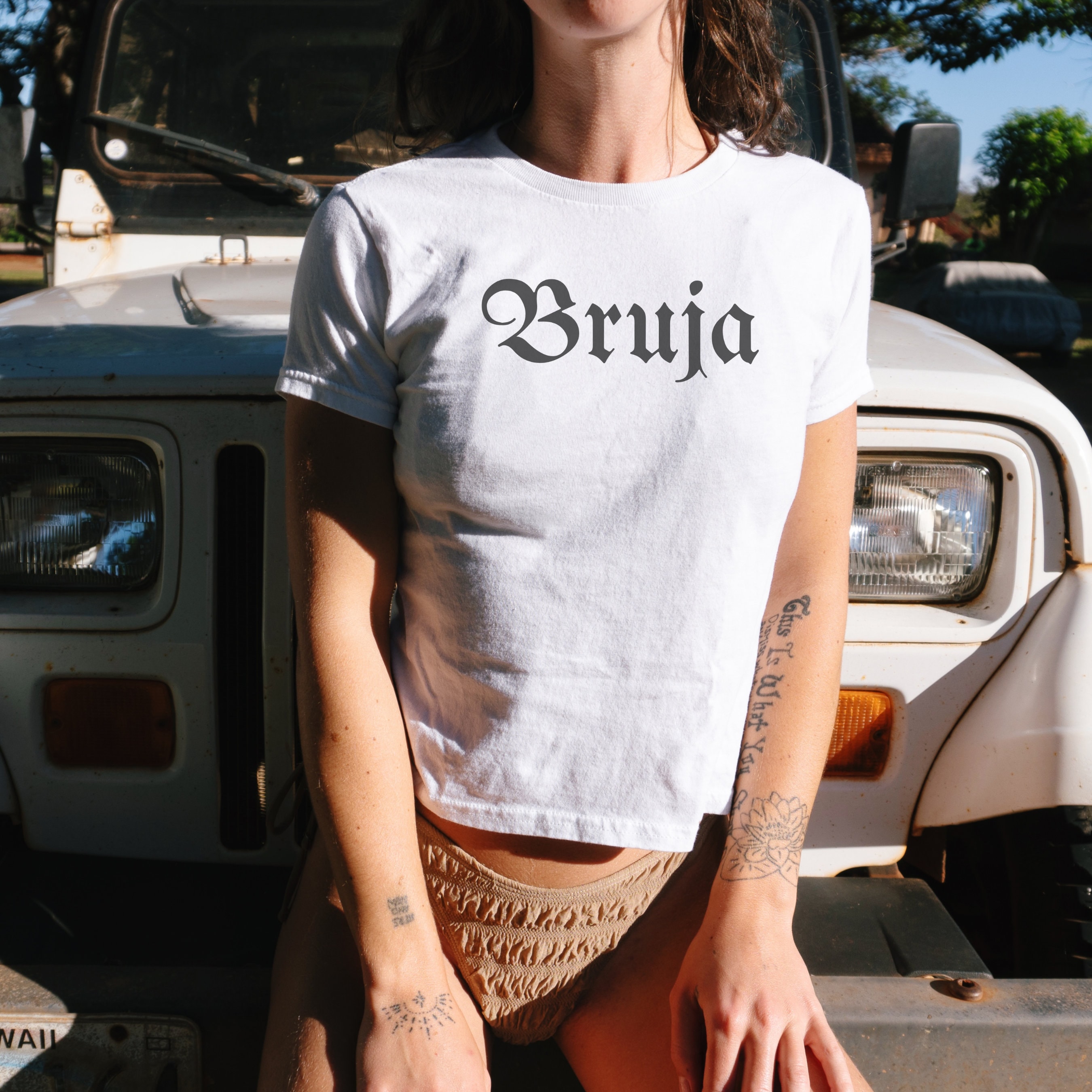 Bruja Cropped Baby Tee Latina Witch Shirt Gift For Her Halloween TShirt Bruja Witch Shirt Mexican Hispanic Spanish Goth Shirt Brujita
