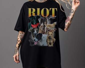 Riot Dogs Protest Shirt: Comfort Colors Loukanikos, Kanellos, Negro Matapacos