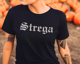 Strega Shirt Bella+Canvas Italian Witch Shirt Gift For Her Halloween TShirt Stregheria Witch Shirt  Goth Shirt Bruja Pagan Witchcraft Shirt
