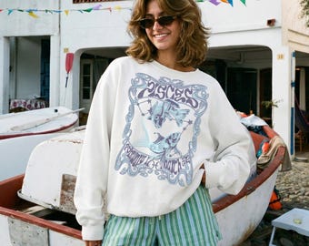 Pisces Sweater: Comfort Colors Sweatshirt Blue Zodiac Gift Hand Drawn Astrology The Fish Water Sign February 17 March 22 Birthday