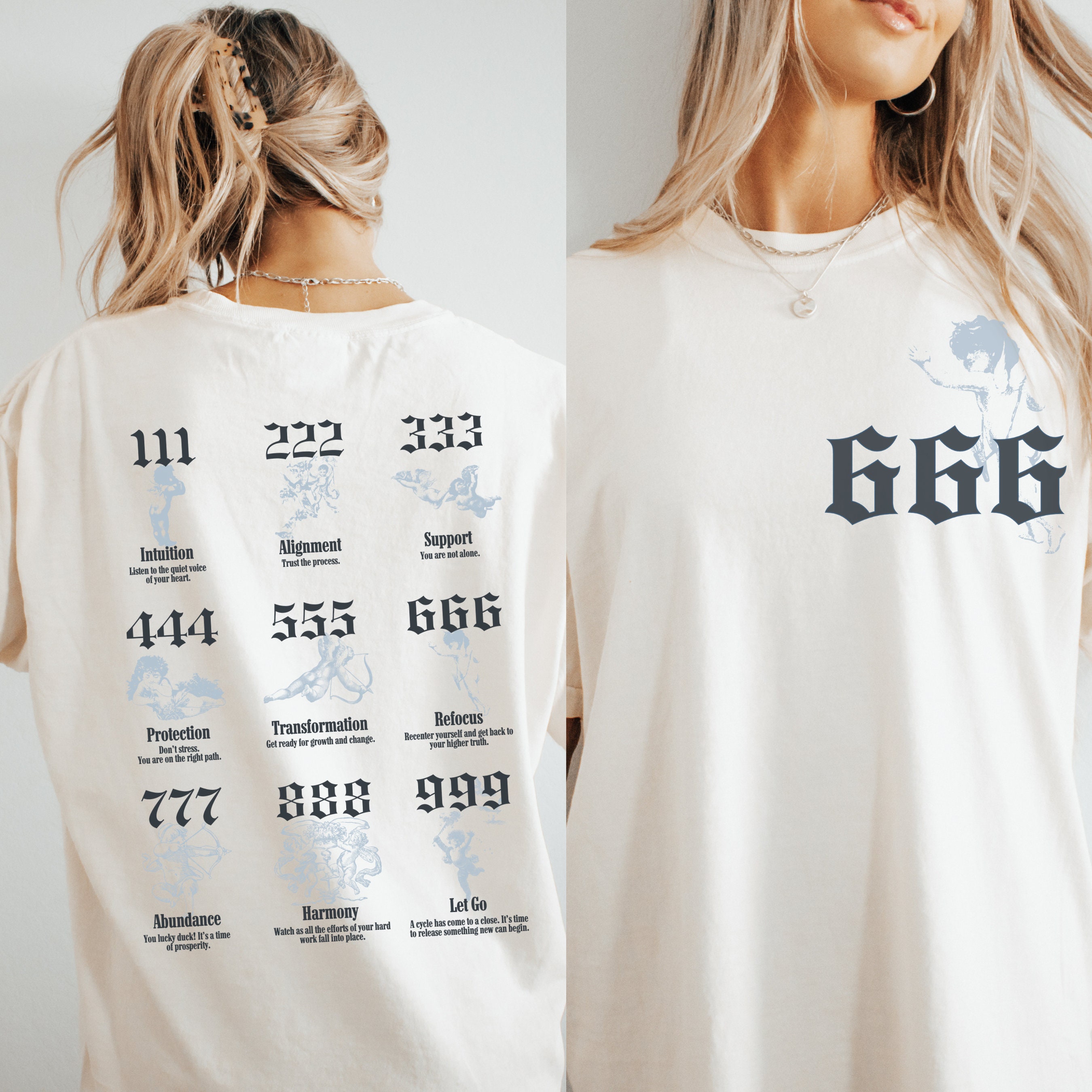 666 Angel Numbers Comfort Colors Shirt Cute Cherub Angel